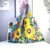 Модная картина маслом с цветочным узором Большая сумка Складная сумка через плечо большой емкости Сумка для покупок для мамы