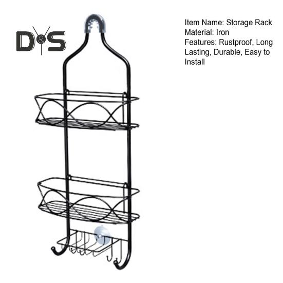 Стеллаж для хранения со съемной корзиной, большой вместимости, простая установка, 3-слойный подвесной душевой шкаф, большой органайзер для ванной комнаты