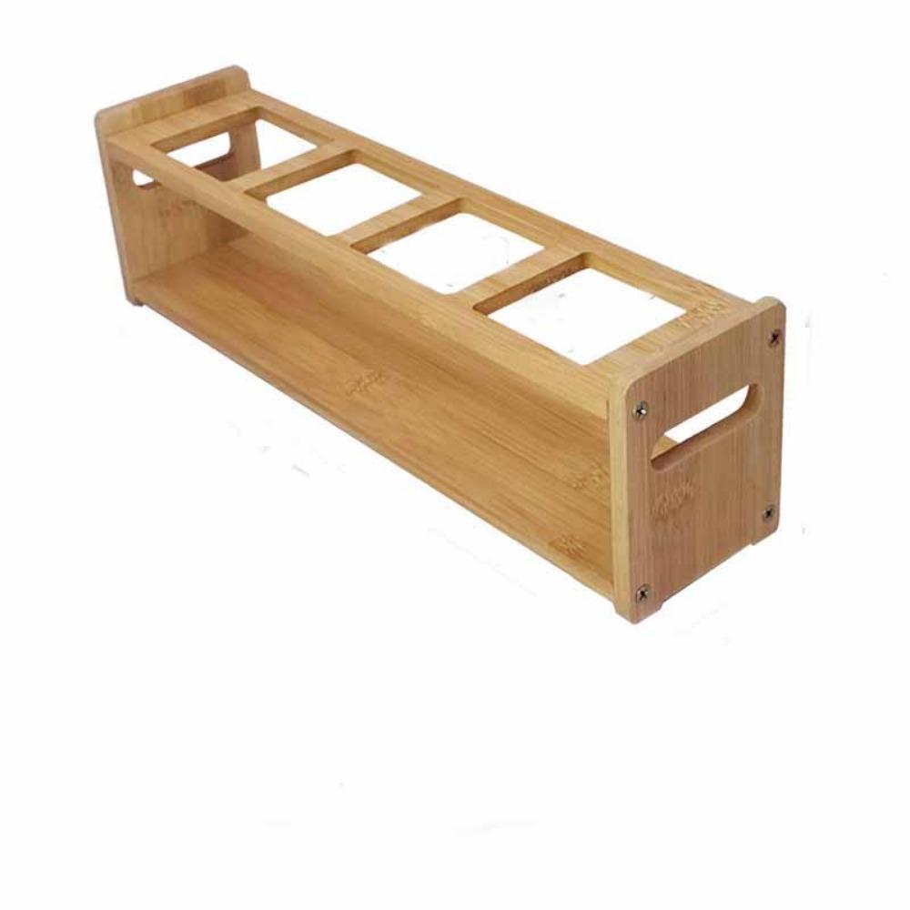 Anti-Slip Glass Oil Bottle Rack Multi-Compartment Kitchen Storage Shelf Bar Counter