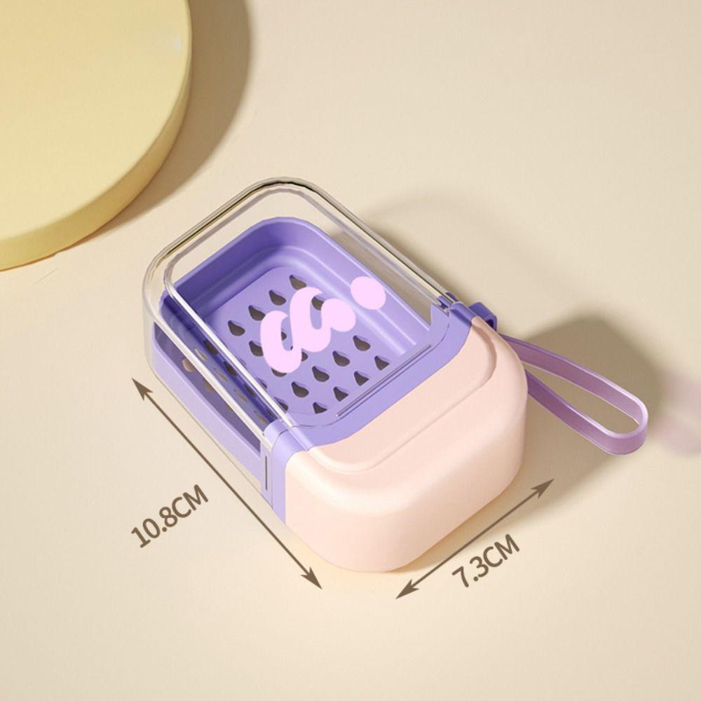 Мультяшная мыльница Dopamine, герметичная прозрачная пластиковая мыльница с поддоном для слива, переносная дорожная мыльница