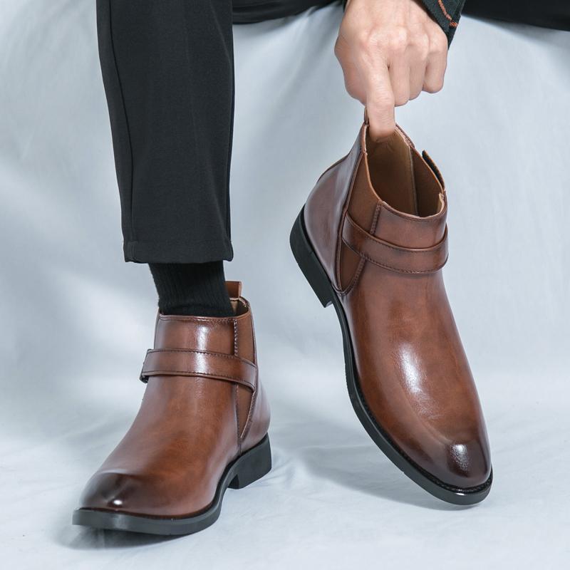 Ретро Мужские Ботинки Челси Мужские Удобные и Модные Кожаные Ботинки Европейский Бренд для Тренировок на Открытом Воздухе Мужские Ботинки Размеры 38-46