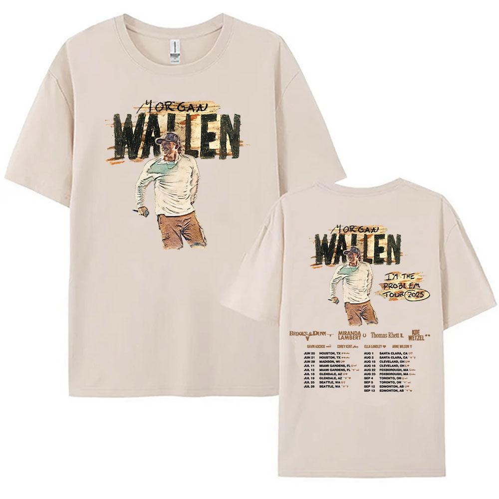 Women Clothing I'm The Problem Tour 2025 NEW T-Shirt MorganWallen Printing Tshirts Cotton Casual Unisex Streetwear Hip Hop  Tees
