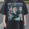 Retro Washed Black T-Shirt, Male Actor Collage, Lightning Accents, Vintage Style, Fan Gift, Comfortable Tee