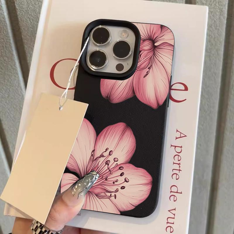 Чехол для телефона с рисунком розовых цветов, текстурой личи, для iPhone 17 16 15 Pro Max 14 13 12 11 Pro 15 Plus 17 Air, силиконовый чехол