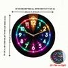 Silent Wall Clock 2D Flat Electronic Color Clock Retro Wooden Alarm Clock  Home and Office Dcor