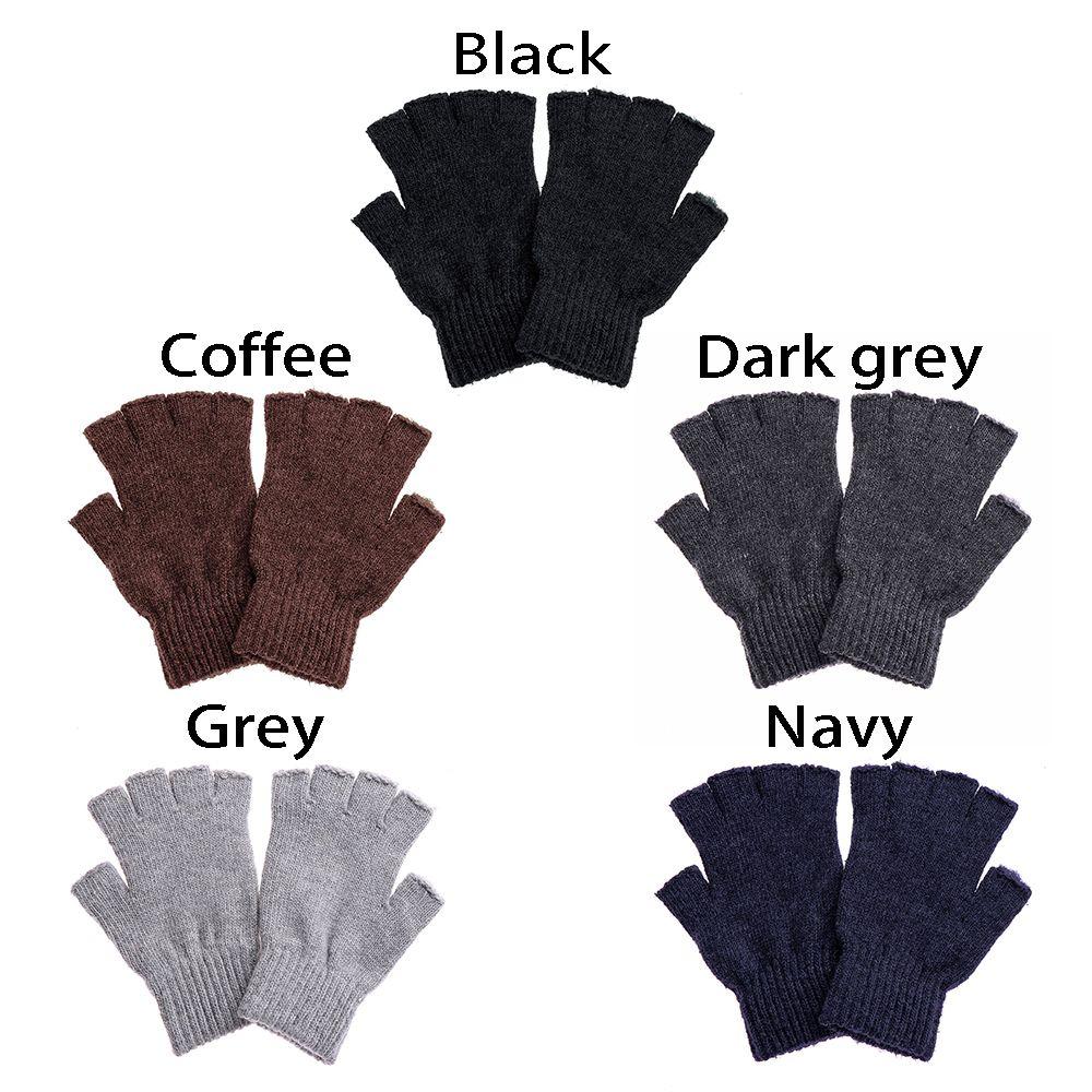 Fashion Cashmere Stretchy Half Finger Gloves Wool  Knitted Typing/Texting Gloves Fingerless Gloves