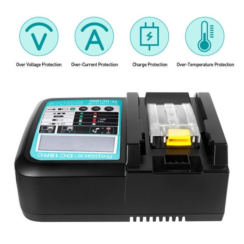 DC18RC для Makita 18V зарядное устройство для аккумулятора дрели 3A Li-ion зарядное устройство для Makita 14.4V 18V LXT BL1815 BL1860 BL1430 BL1450
