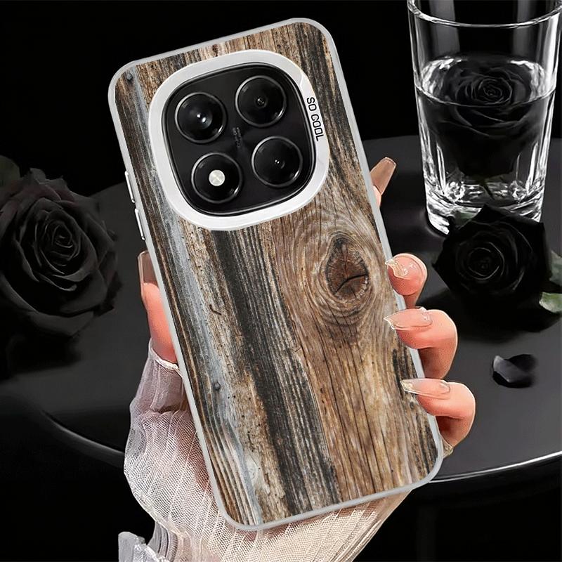 Мягкий чехол для телефона с узором под дерево в винтажном стиле для Xiaomi Redmi Note 13 14 15 Pro Plus 12S 12 11S 11 11T 10S 10 Ударопрочный чехол Bac