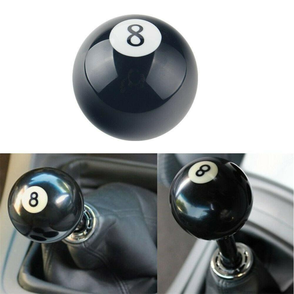 No.8 Billiard Ball Round Universal Custom Gear Shifter Shift Knob W/ 3 Adapters