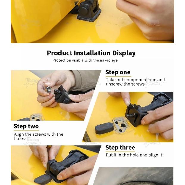 JIDIXIAN A Pair Black Car Engine Hood Latch Catch Lock Cover for Jeep Wrangler TJ 1997-2006 ABS Car Exterior Accessories