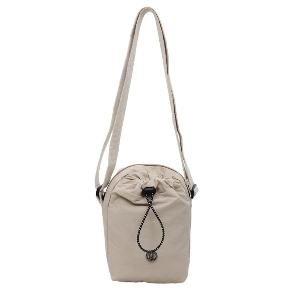 Harajuku Nylon Rope Nylon Shoulder Bag Coin Pouch Casual Drawstring Crossbody Bag Korean Style Solid Color Mobile Phone Bag Male