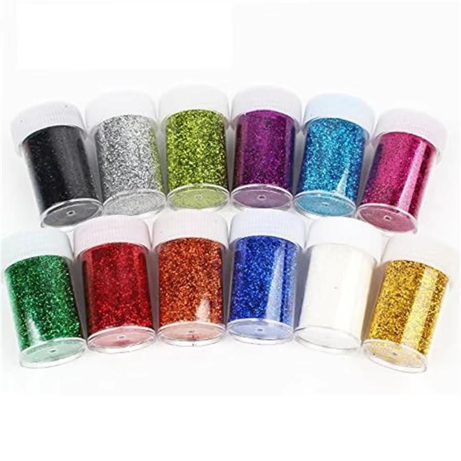 12 Pack Glitter, Glitter Shake Jar, Multi Assorted Set Extra Fine Glitter for Resin Nail Art Crafts Tumbler Scrapbook Making