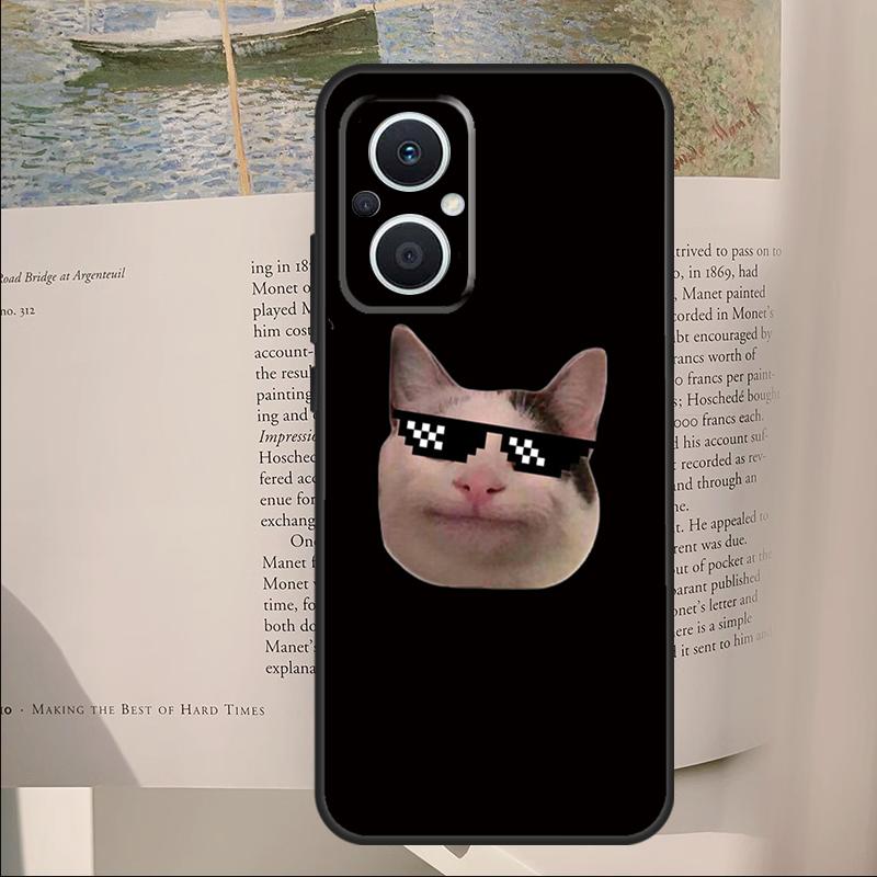Мемное лицо Белуги Кошки Улыбающееся Чехол для OPPO Reno 7 8 Lite 11F 12F 13F 14F 10 11 12 13 14 Pro Чехол OPPO Find X6 X8 X9 Pro