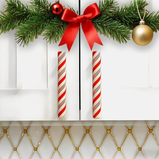 2/8/16 шт. Декоративные накладки для фурнитуры Рождественские мятные накладки на ручки шкафов Красные эластичные накладки на ручки