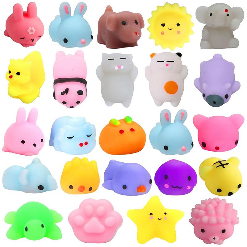 Mochi Игрушки 20 шт./пакет Каваи Сквиши Снятие Стресса Фиджет Подарки на День Рождения Призы в Класс Мальчики Девочки Подарок Девочкам Подарки Наполнители для Пакетов