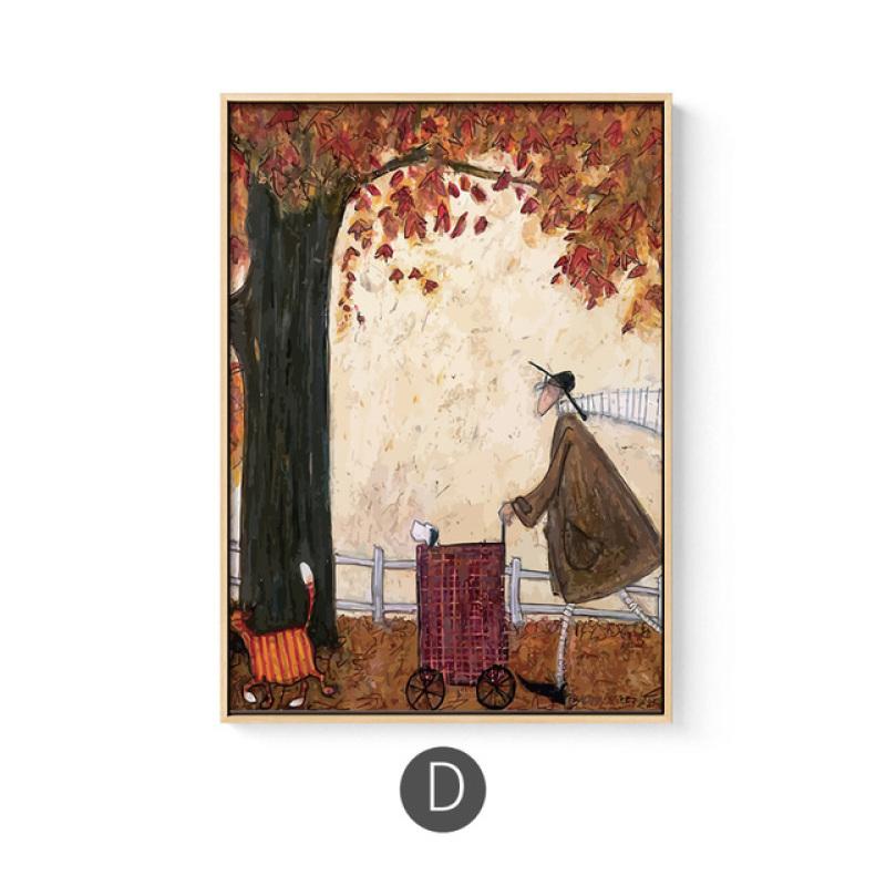 Maeham Nordic Family Happy Рисунок Холст Картина Плакаты Возврат Настенный художественный постер для Morden Гостиная Домашний декор