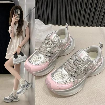 Модная высококачественная толстая подошва на шнуровке, подходящая по цвету, модная, удобная, нескользящая, дышащая, спортивная, износостойкая женская обувь