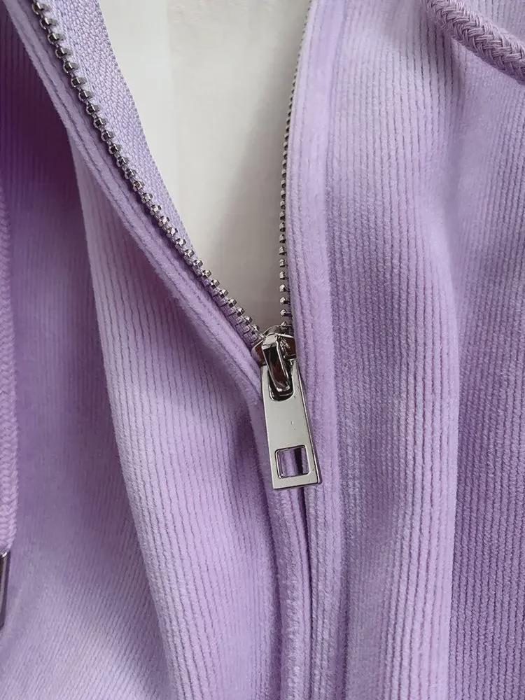 Женская плюшевая утолщенная розовая толстовка с капюшоном - повседневная куртка с длинными рукавами в корейском стиле на молнии для осени и зимы