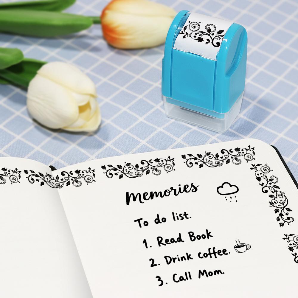 2Pcs Vintage Vine Pattern Roller Stamp Decorative Border Ink Pad Tool for Journaling Writing Decoration