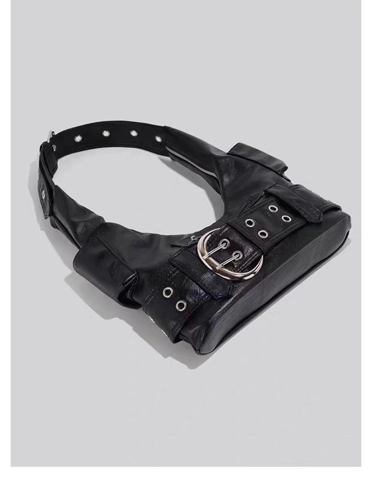 2024 Женская высококачественная сумка кроссбоди Y2K в байкерском стиле - Большая вместимость, нишевый дизайн