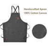 New Fashion Canvas Kitchen Aprons For Woman Men Chef Work Apron For Grill Restaurant Bar Shop Cafes Beauty Nails Studios Uniform