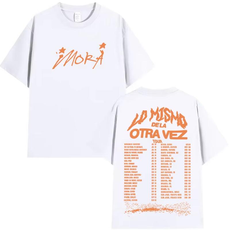 Singer Mora Lo Mismo De La Otra Vez Tour 2026 New Album T Shirts Men Women Summer ONeck High Quality Cotton TShirts Streetwear
