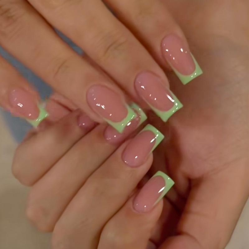 Европейские и американские градиентные персиковые балетные типсы для коротких ногтей