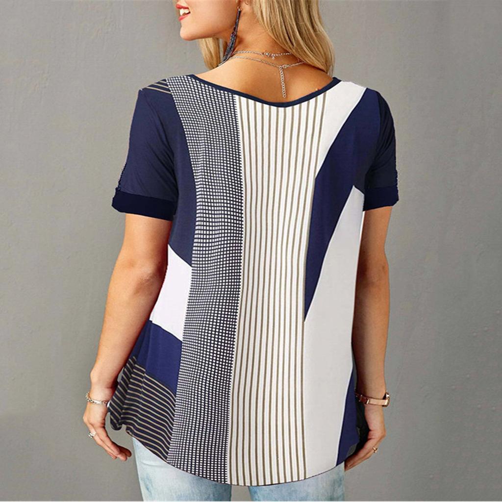 Женский летний пуловер больших размеров с принтом, свободная футболка с круглым вырезом и короткими рукавами