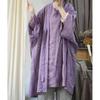 Linen Chinese Style Casual Shawl Autumn Woman Fashion Vintage Style Solid Color Long Sleeves Coat