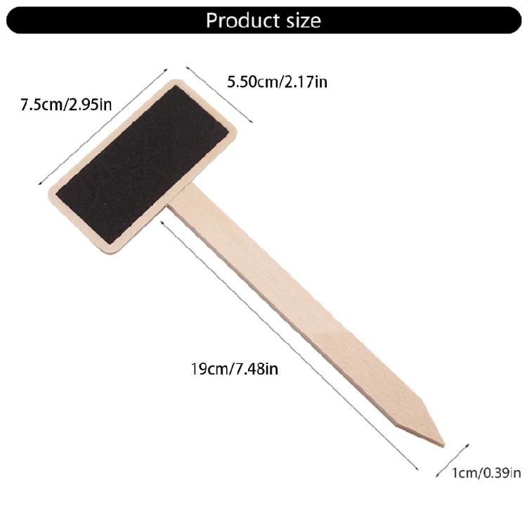20Pcs Mini Plant Chalkboard Garden Plant Marker for Outdoor Indoor Plant Wood Plant Labels T-Type Garden Plant Marker