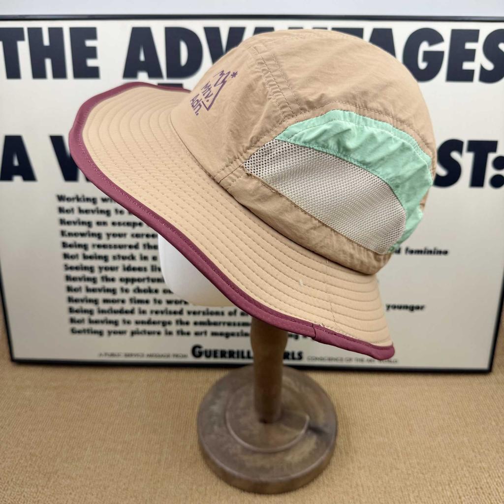 Color matching quick drying sunscreen bucket hat men and women summer eaves breathable mountaineering hat outdoor hiking sun hat foldable