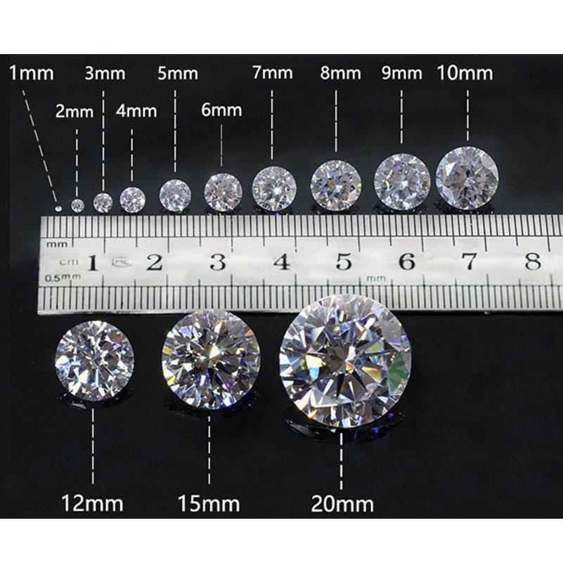 Round Brilliant Cut 5.0mm (0.5 Ct) To 8.0mm (2 Ct) D Color Moissanites Loose Stone Diamond Ring Jewelry Bracelet Material High Quality