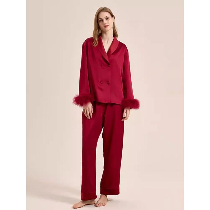 Пижамный костюм из шелка Mulberry, рубашка, брюки, пижама, женская пижама, домашняя одежда, кардиган с длинными рукавами, женская пижама
