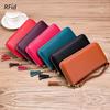 Genuine Leather Women's Wallet RFID Blocking Women Card Holder Luxury Cowhide Long Zipper Wallets Fashion Phone Bag Coin Purse