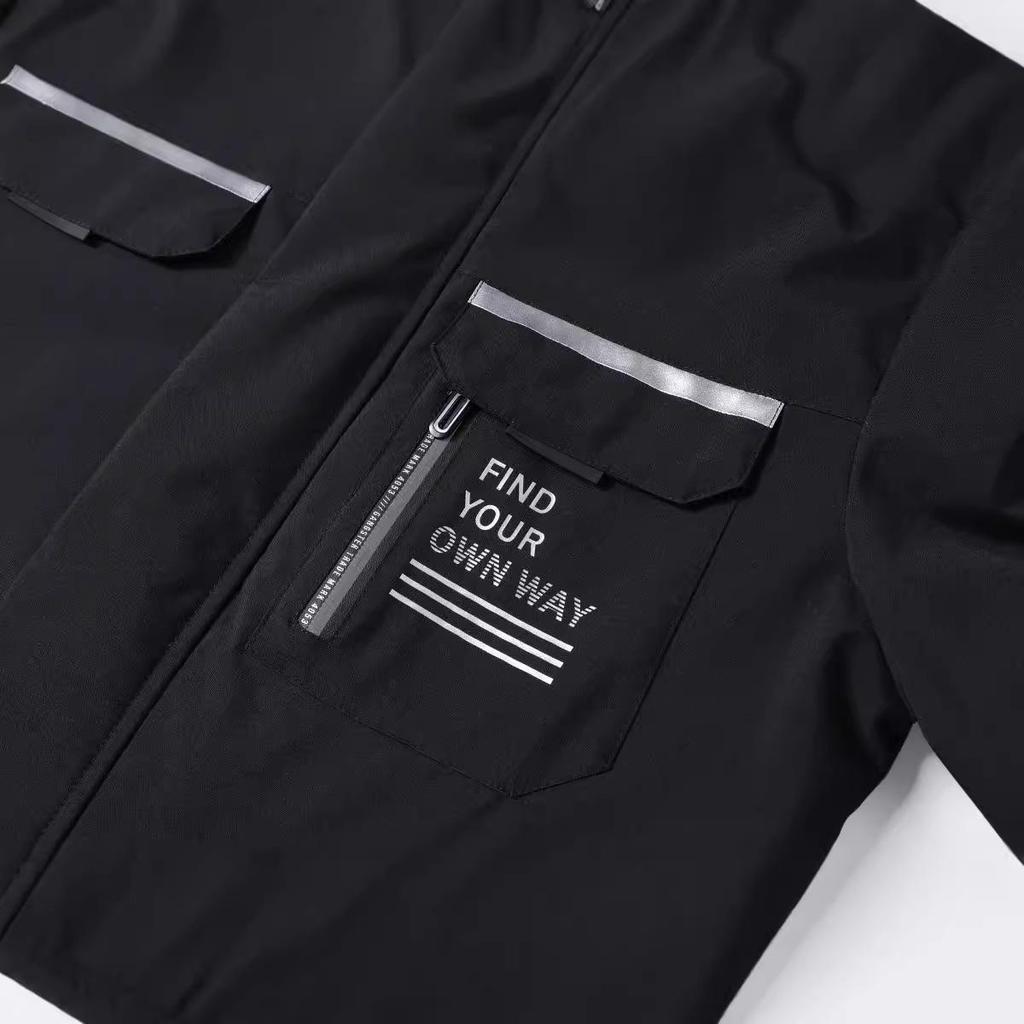 Men's Casual Outdoor Jacket with a Hood for Autumn and Winter by Shein.