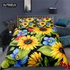 Роскошный 3D принт подсолнухов Домашний уютный удобный комплект пододеяльника и наволочек Детский постельный комплект размера Queen и King EU/US/AU/UK