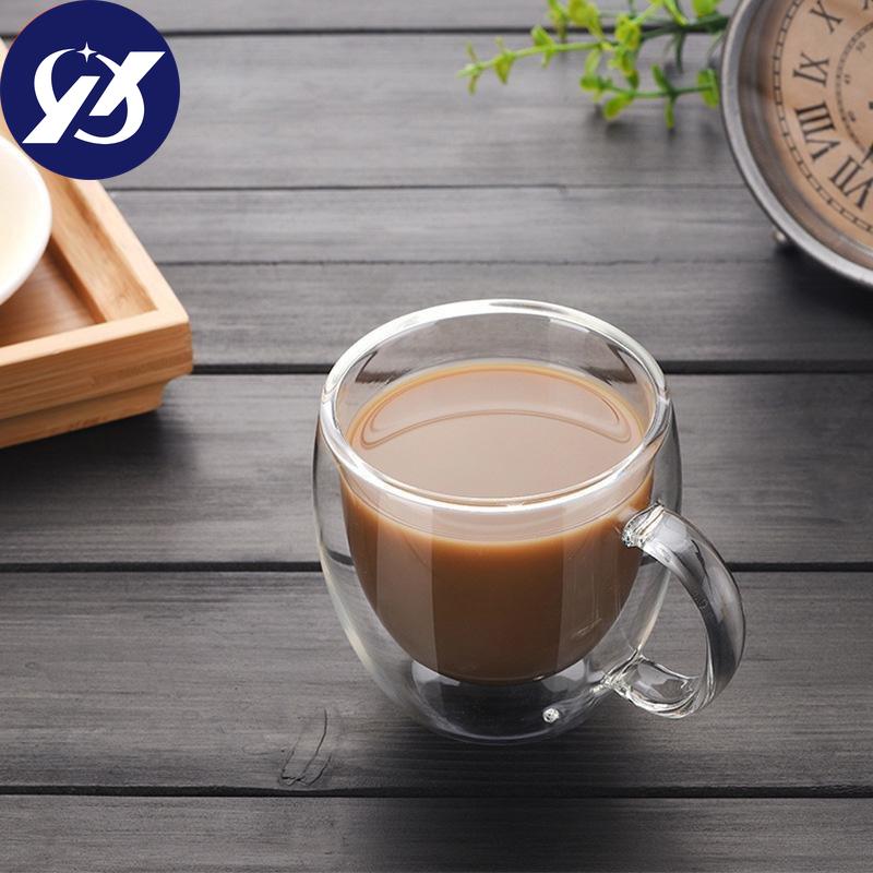 Простой стиль, кофейные чашки, чайный сервиз, кружки, пивные напитки, офисная кружка, прозрачная посуда для напитков, двойная стеклянная чашка