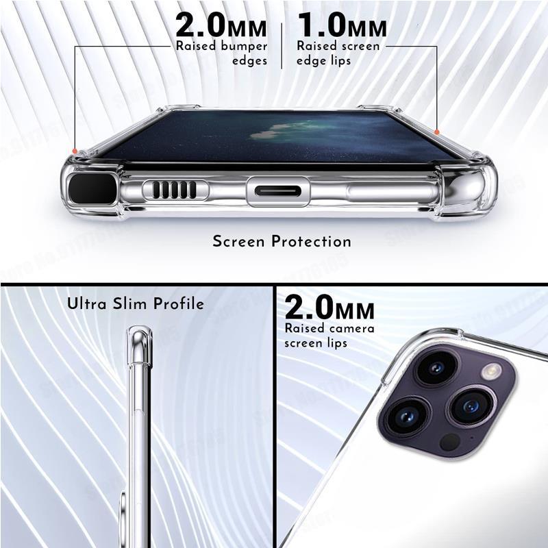 Ring Holder Wallet Card Slot Clear Shockproof Phone Case for Iphone 15 Pro Max 14 13 Pro 14Pro Airbag Transparent Stand Cover