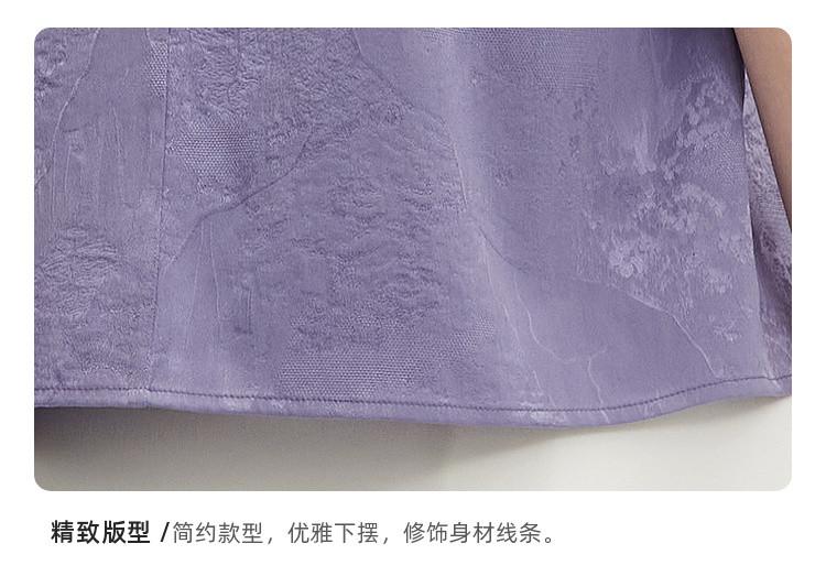 [Chinese style dark pattern jacquard] Spring and summer stand up collar buckle new Chinese heavyweight mulberry silk short sleeved shirt for women