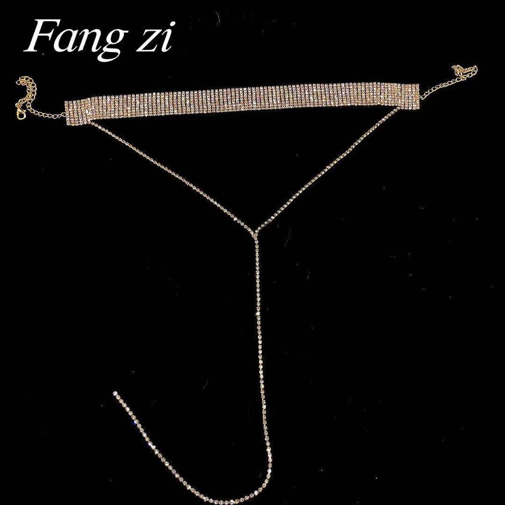 Popular European & American Rhinestone Choker Necklace - Women's Clavicle Chain with Japanese & Korean Style