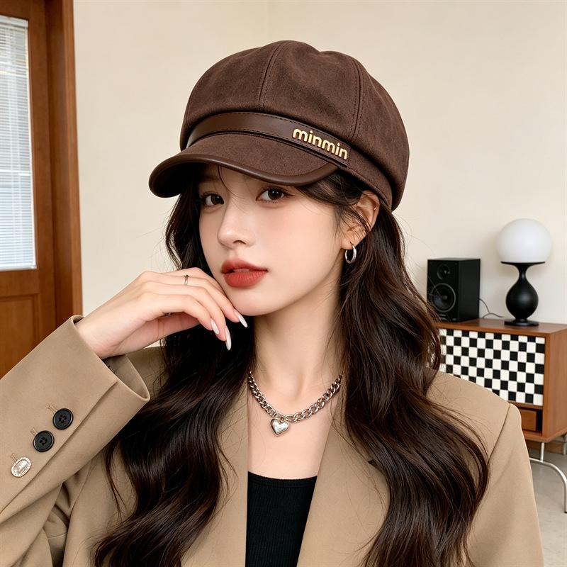 Retro British style fashion beret women's spring autumn and winter new face small octagonal hat literary and versatile painter hat