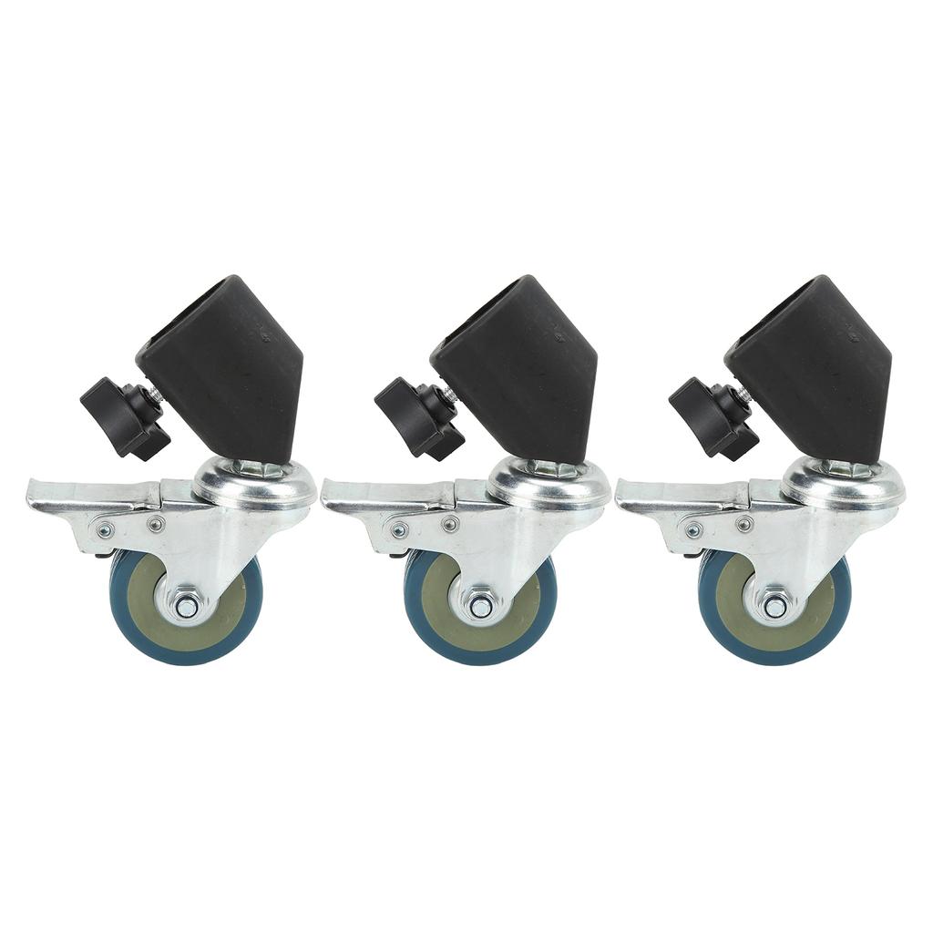3pcs 22mm Swivel Caster Wheels Set for Photography Light Stand Studio Photo Video Shooting Locking