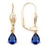 [R5054] - Gold Plated 'Sissi' Golden Sapphire Earrings - 6x5 Mm