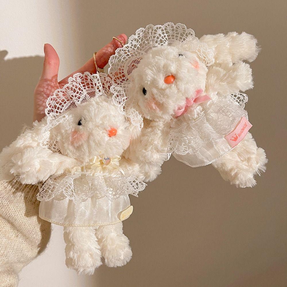 Fluffy Plush Rabbit Doll Pendant Cute Design Rabbit Plush Ornament Gift for Her