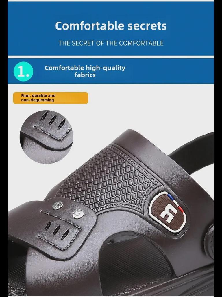 2024 Мужские повседневные нескользящие дышащие сандалии для отдыха на открытом воздухе: Износостойкие пляжные и автомобильные тапочки