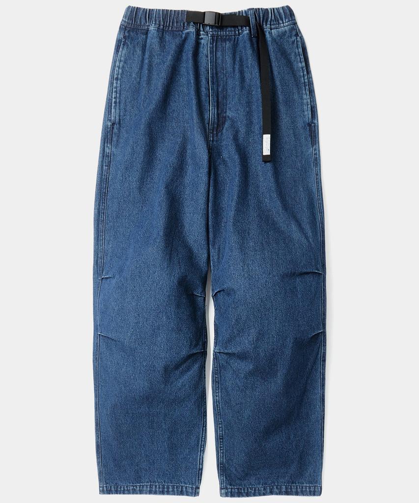 COLUMBIA UNIVERSITY Sl-Label Belted Parachute Denim Pants Midnight Denim