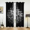 Black And White Chandelier Curtains for Bedroom Kids Room Living Room Window Curtain Luxury Curtains for Kitchen