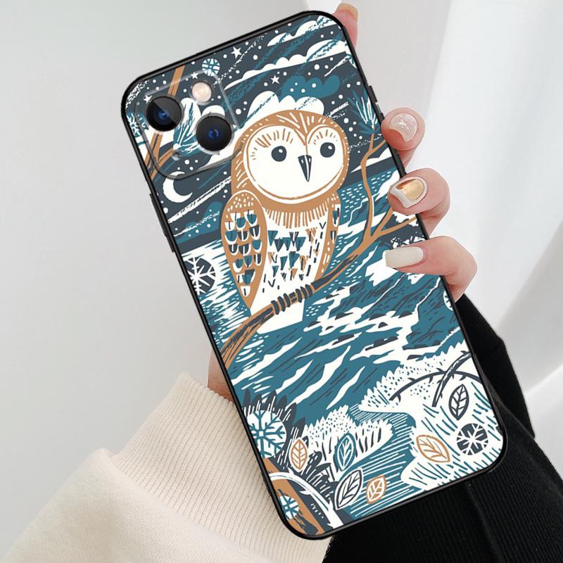 Милый Мультяшный Чехол-Сова для iPhone 17 Pro Max 16 15 14 11 12 13 Pro Max mini 15 16 Plus 16e 17 Air Cover