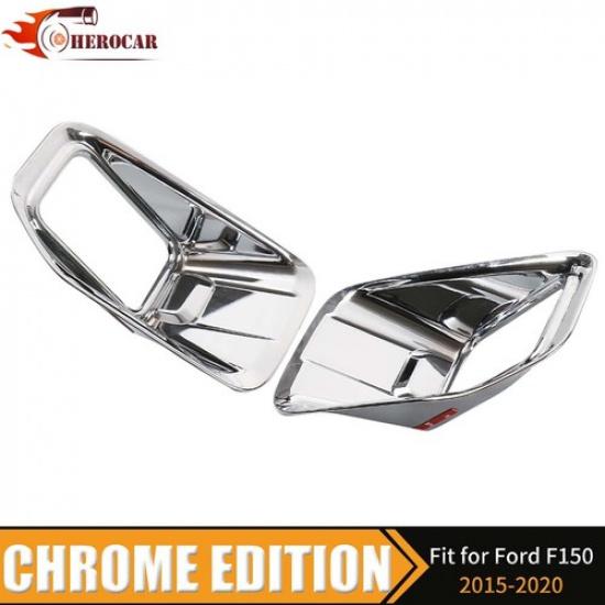 For 2015-2017 Ford F150 XLT Chrome Front Bumper Fog Light Lamp Cover Trim Fit | Right | Painted | Adhesive | 1 Year Manufacturer Warranty