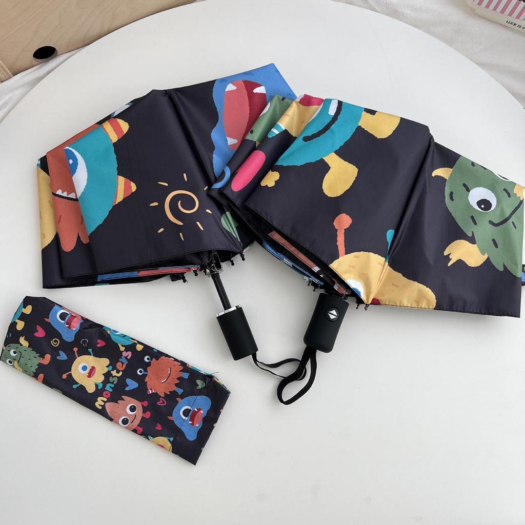 Cute Cartoon Kids' Auto Umbrella: Sun & Rain Protection with UV Shield
